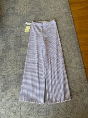 Wilfred Lavender and White Gingham Textured Pants
